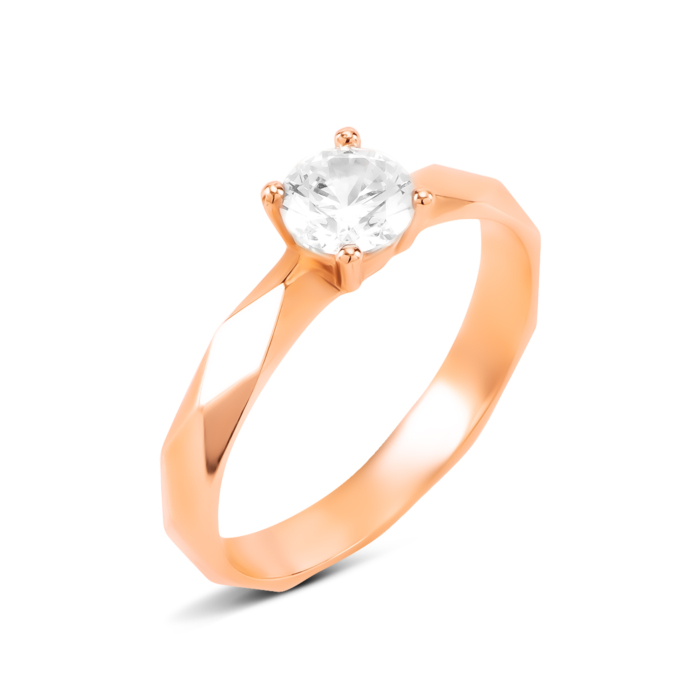 Золота каблучка з фіанітом. Артикул UG51111015501