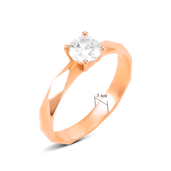 Золота каблучка з фіанітом. Артикул UG51111015501