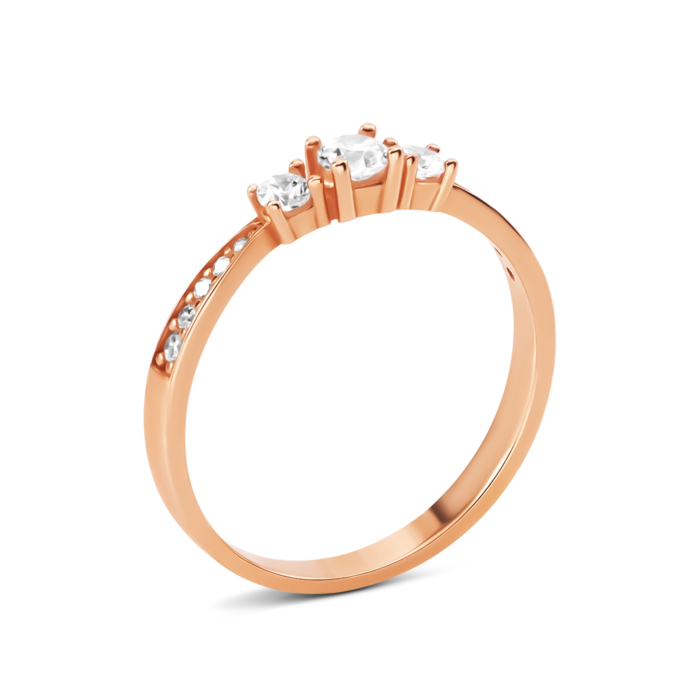 Золотое кольцо с фианитами. Артикул UG51111015601
