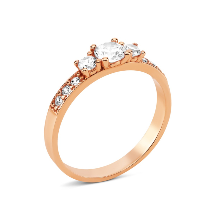 Золотое кольцо с фианитами. Артикул UG51111018101