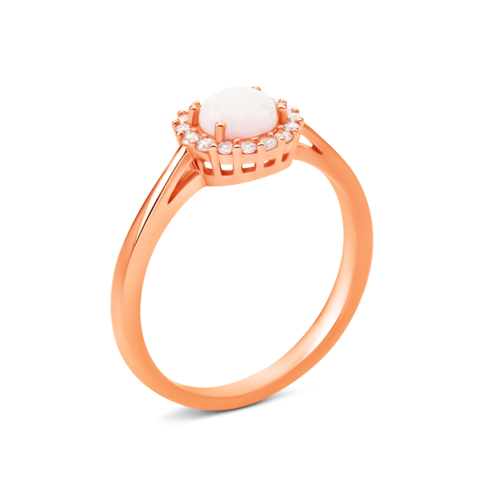 Золотое кольцо с опалом и фианитами. Артикул UG51111023301