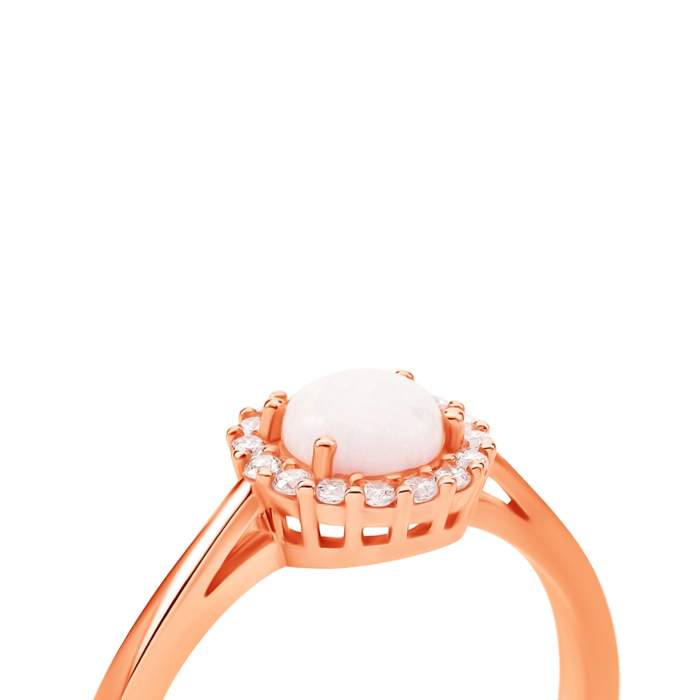 Золотое кольцо с опалом и фианитами. Артикул UG51111023301