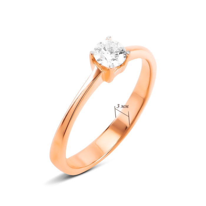 Золотое кольцо с бриллиантом. Артикул UG51112680201
