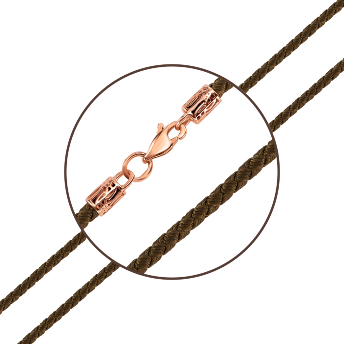 Ювелірний шнурок із золотим замком. Артикул UG5112203-1Тgreen