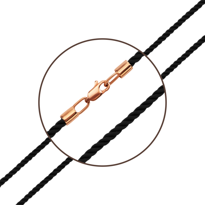 Ювелирный шнурок с золотым замком. Артикул UG5ПК113и