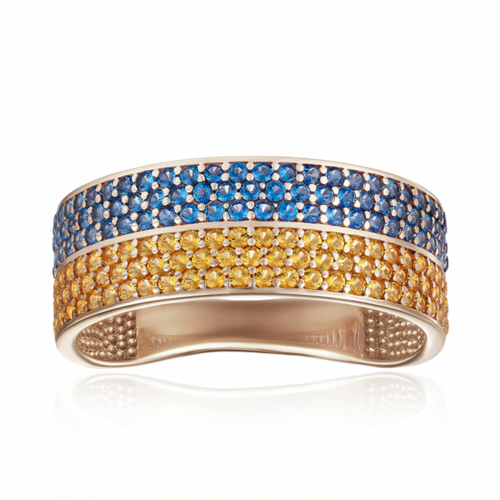 Золотое кольцо с фианитами. Артикул 18511/01/0/4412