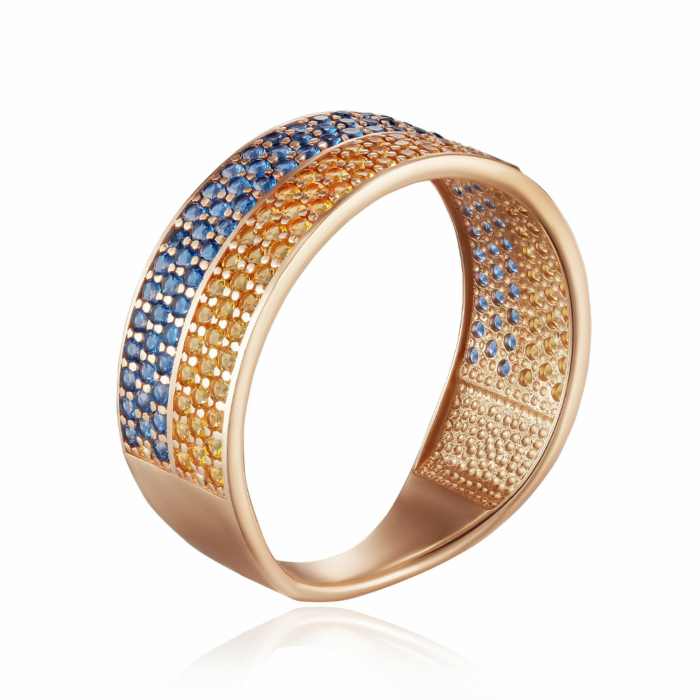 Золотое кольцо с фианитами. Артикул 18511/01/0/4412