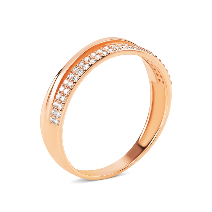 Золота каблучка з фіанітами. Артикул UG5119163710101