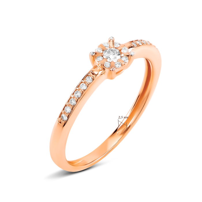 Золотое кольцо с бриллиантами. Артикул UG51192178201