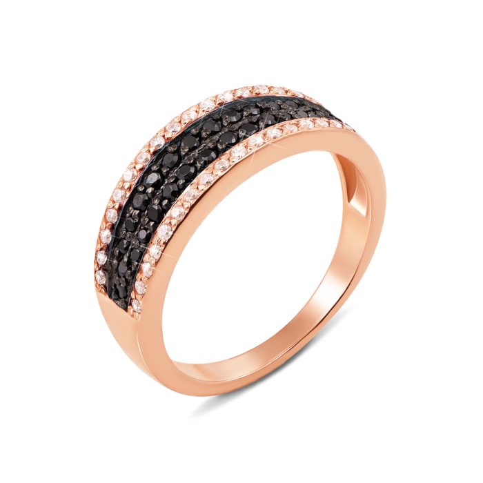 Золота каблучка з фіанітами. Артикул 11986/ч с