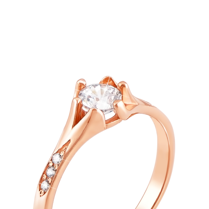 Золота каблучка з фіанітами. Артикул 12051 с