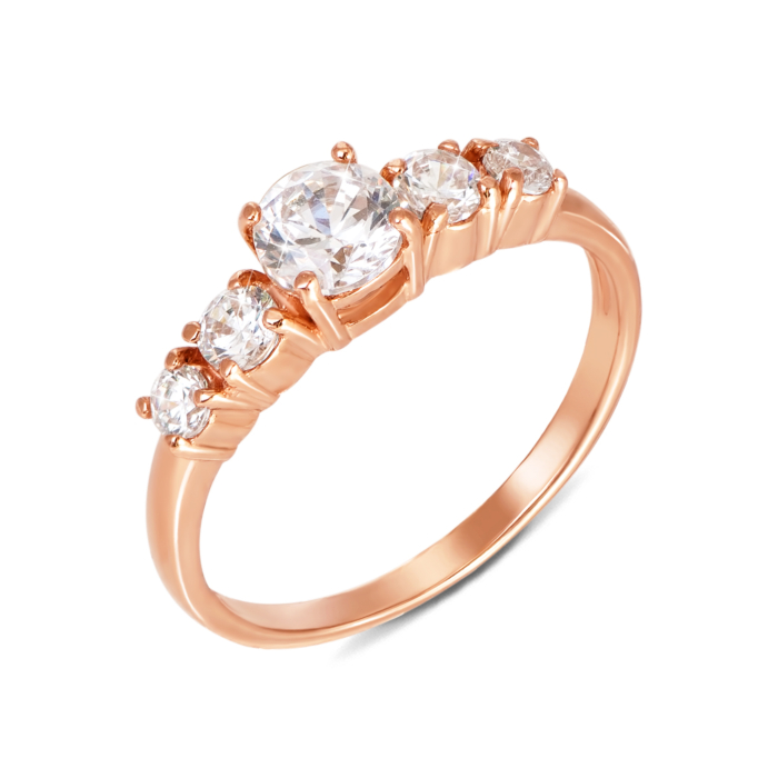 Золотое кольцо с фианитами. Артикул 12061