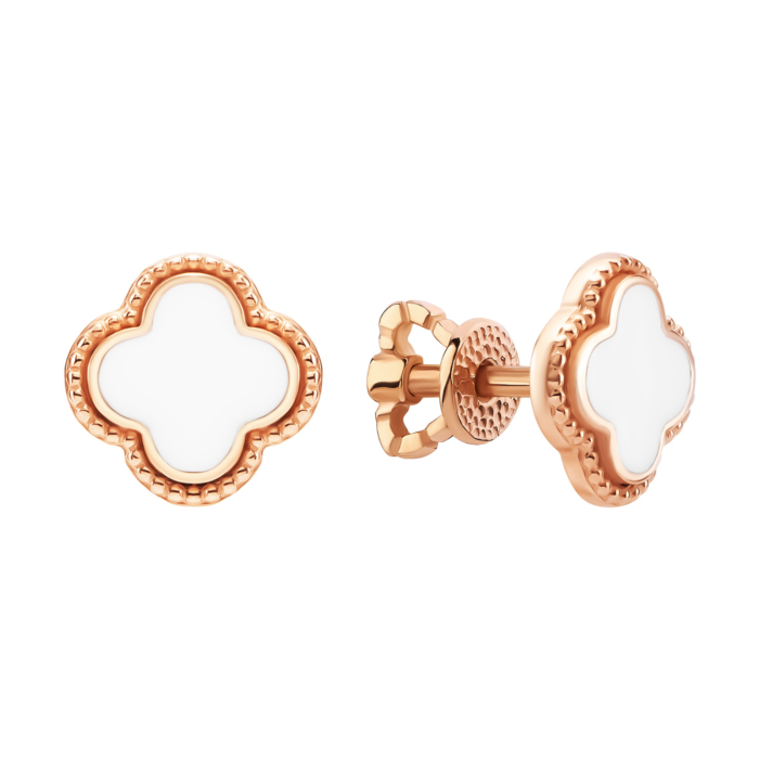 Золотые пуссеты с эмалью. Артикул UG5СП1206(1)и