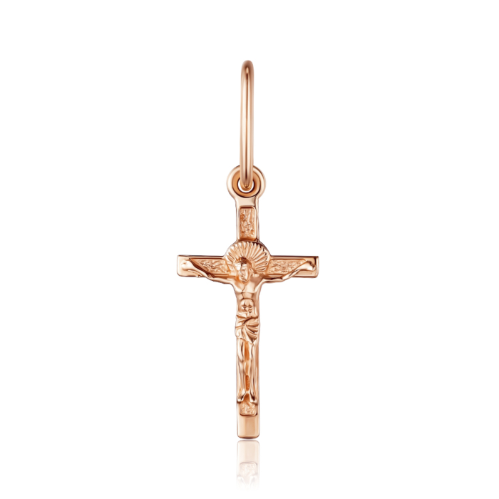 Золотой крестик без вставки. Артикул 3121