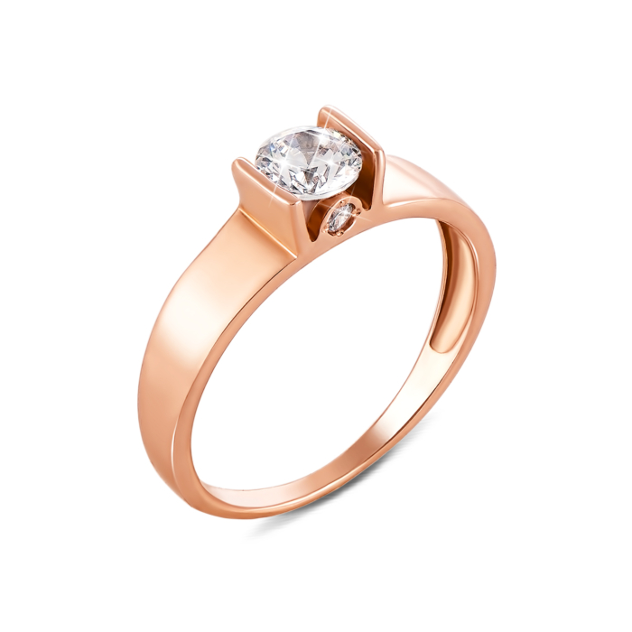 Золотое кольцо с фианитами. Артикул 12159