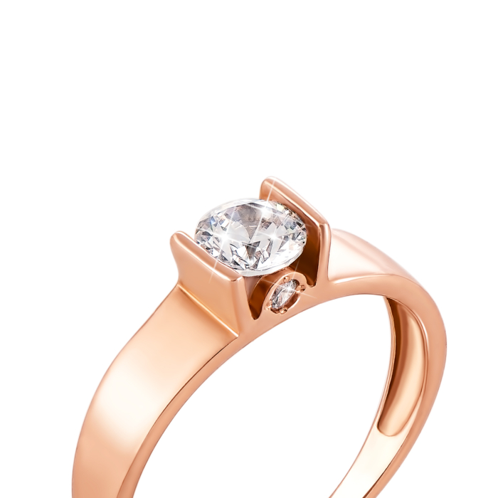 Золотое кольцо с фианитами. Артикул 12159