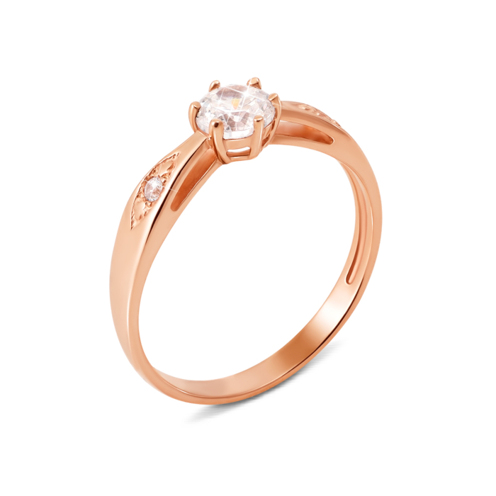 Золотое кольцо с фианитами. Артикул 12215