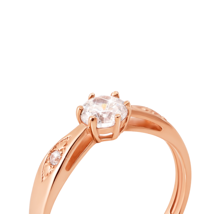 Золотое кольцо с фианитами. Артикул 12215