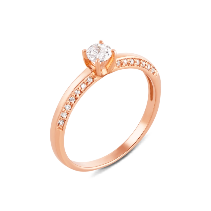 Золотое кольцо с фианитами. Артикул 12254