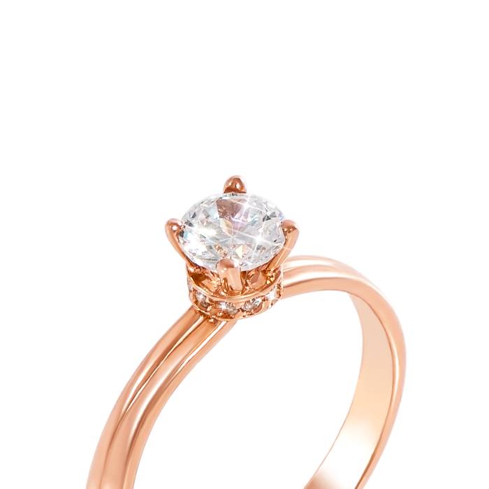 Золота каблучка з фіанітами. Артикул 12366