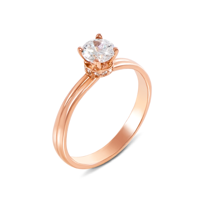 Золота каблучка з фіанітами. Артикул 12366