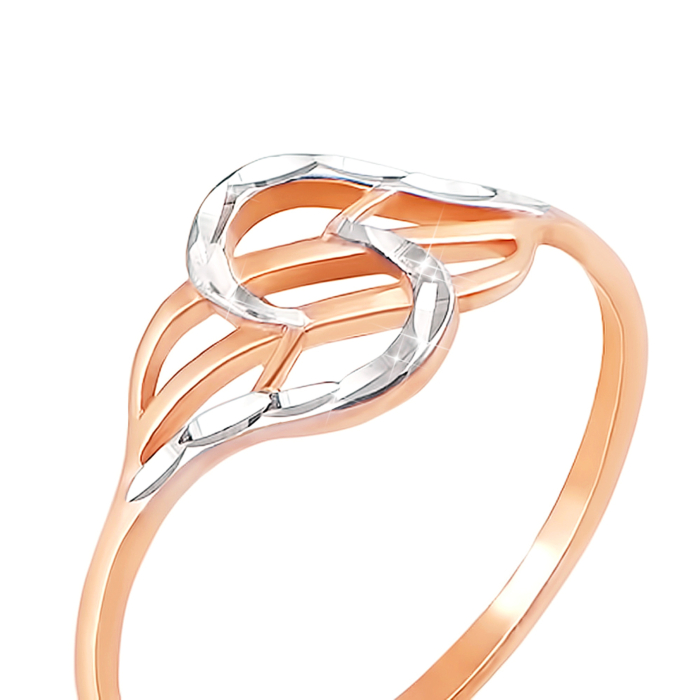 Золота каблучка з алмазною гранню. Артикул 12431 с