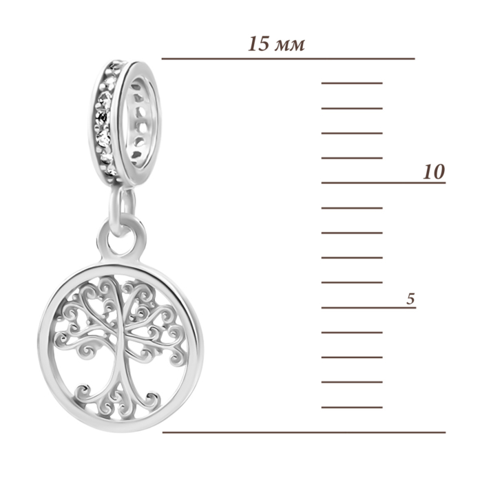 Срібна підвіска Дерево з фіанітами. Артикул UG51250П.Rh
