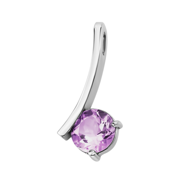 Срібна підвіска з аметистом. Артикул UG5п1274аметRh