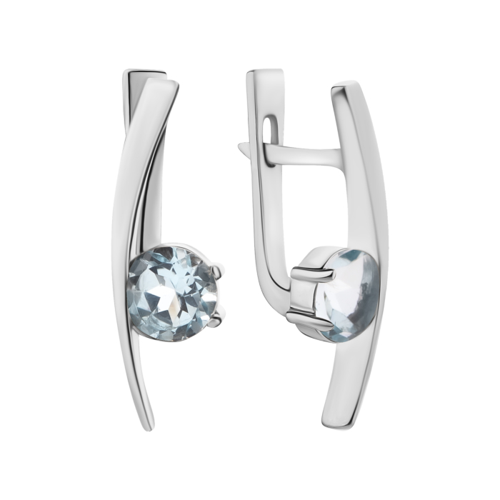 Срібні сережки з топазом. Артикул UG5с1274топRh