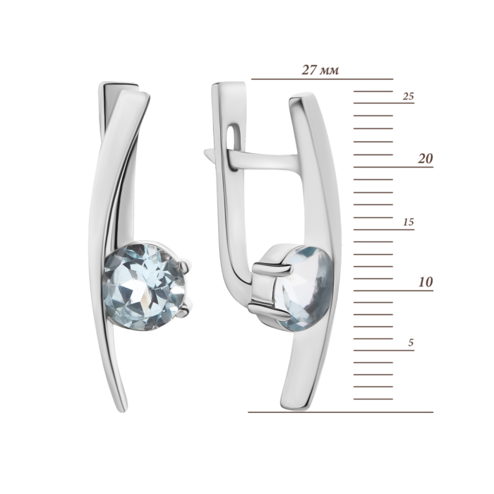 Срібні сережки з топазом. Артикул UG5с1274топRh