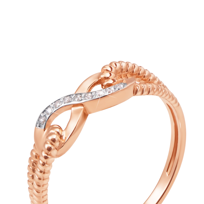 Золотое кольцо «Бесконечность». Артикул 12783