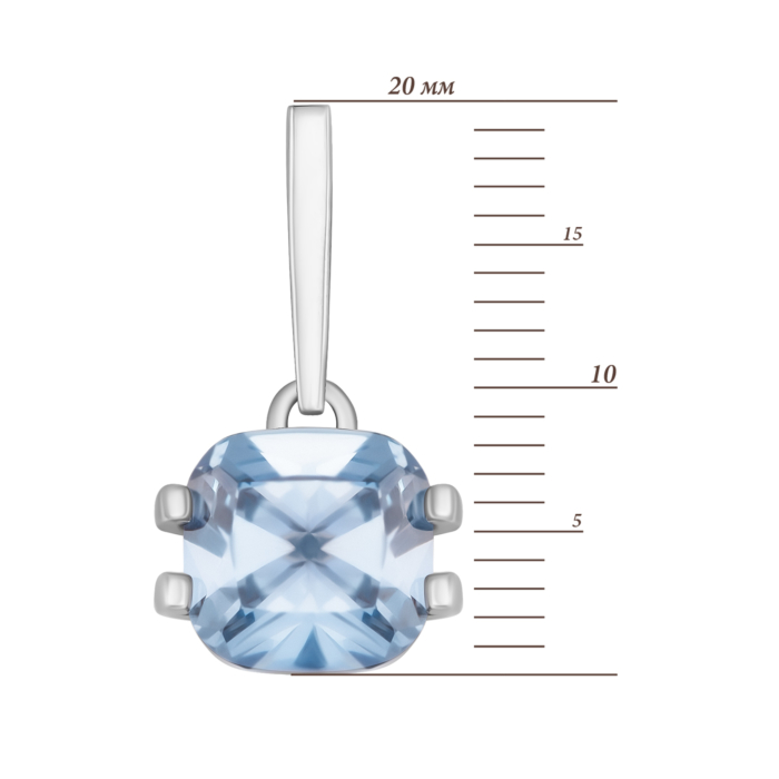 Срібна підвіска з фіанітом. Артикул UG5п1294гRh