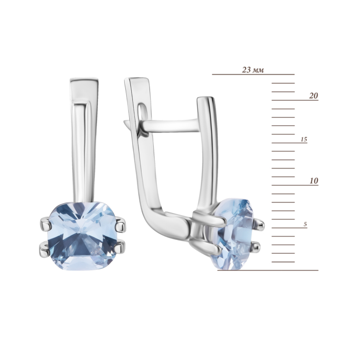 Срібні сережки з фіанітами. Артикул UG5с1294гRh