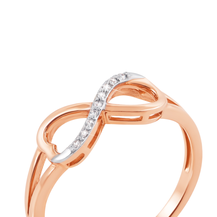 Золотое кольцо «Бесконечность». Артикул 12961