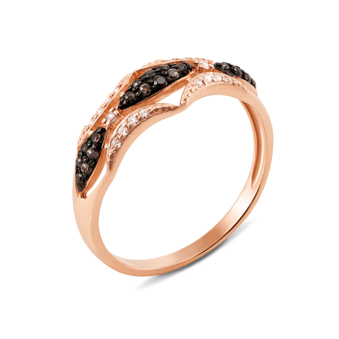 Золотое кольцо с фианитами. Артикул 13024/цв с