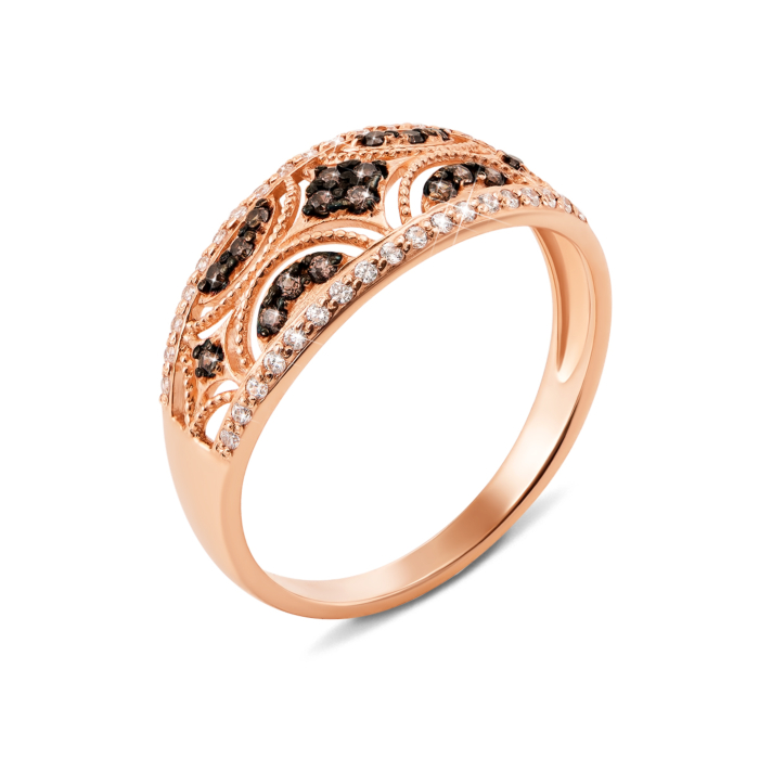 Золота каблучка з фіанітами. Артикул 13025/цв с