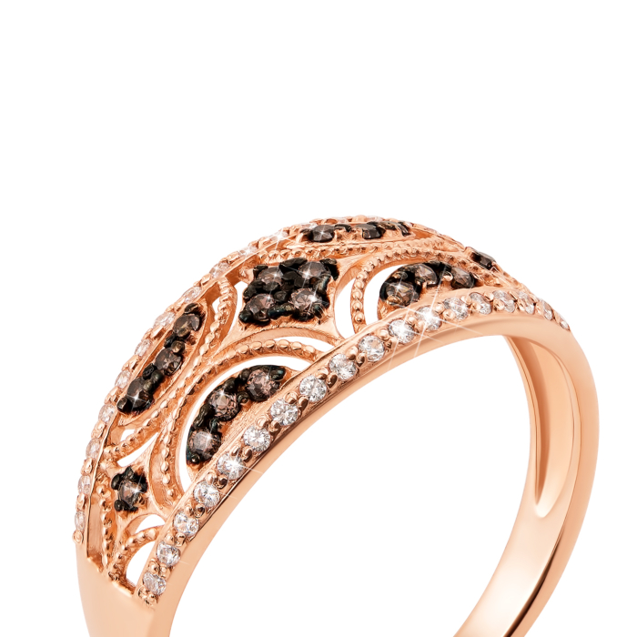 Золота каблучка з фіанітами. Артикул 13025/цв с