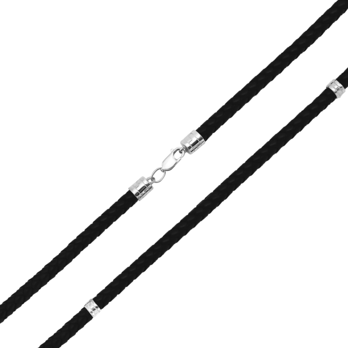 Ювелірний шнурок зі срібним замком. Артикул UG51320/260Rh