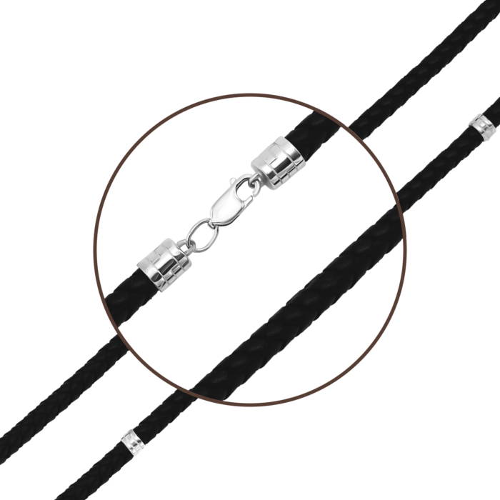 Ювелірний шнурок зі срібним замком. Артикул UG51320/260Rh