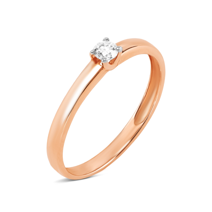 Золотое кольцо с бриллиантом. Артикул UG5К1333