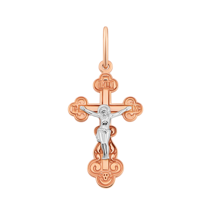 Золотой крестик. Распятие Христа. Артикул UG5к134