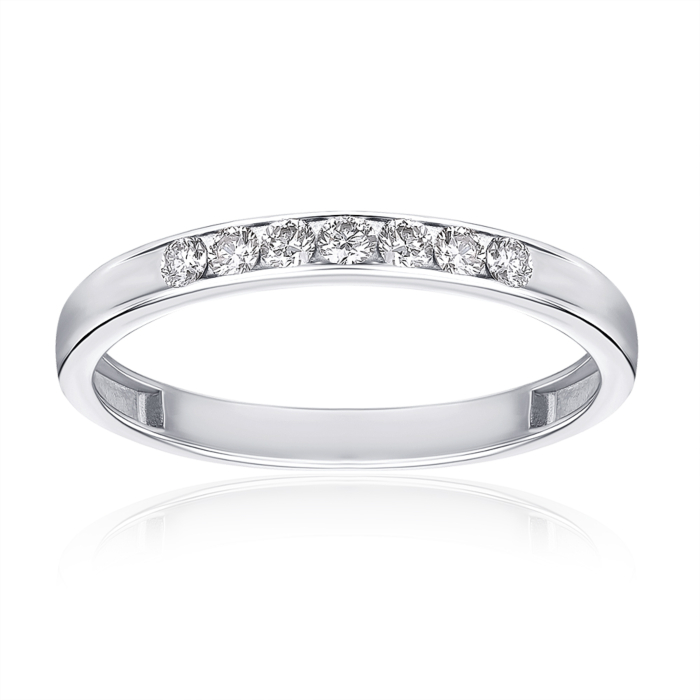 Каблучка з білого золота з діамантами 53631/02/1/9022