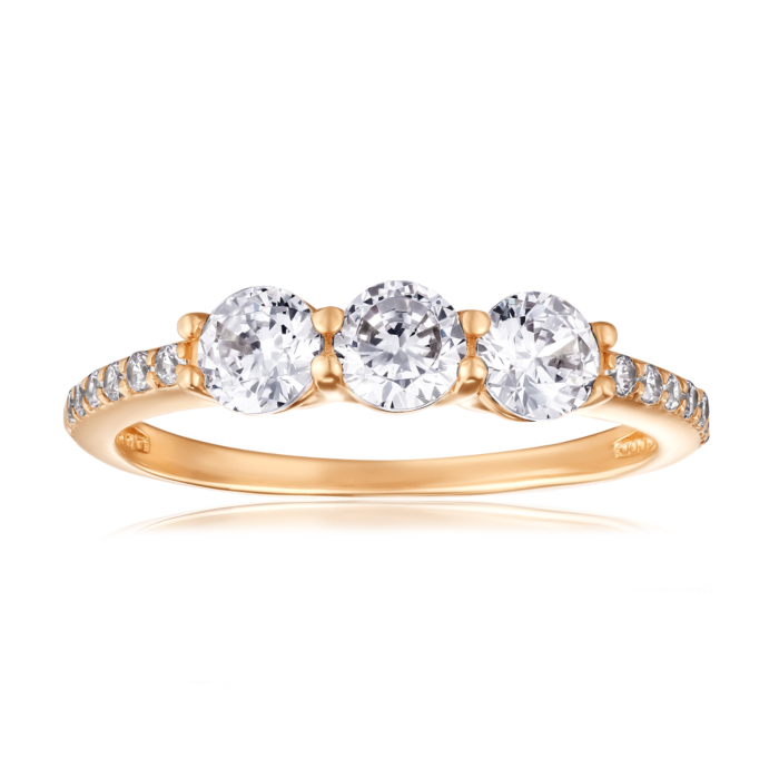 Золота каблучка з фіанітами. Артикул 13701/01/0/54