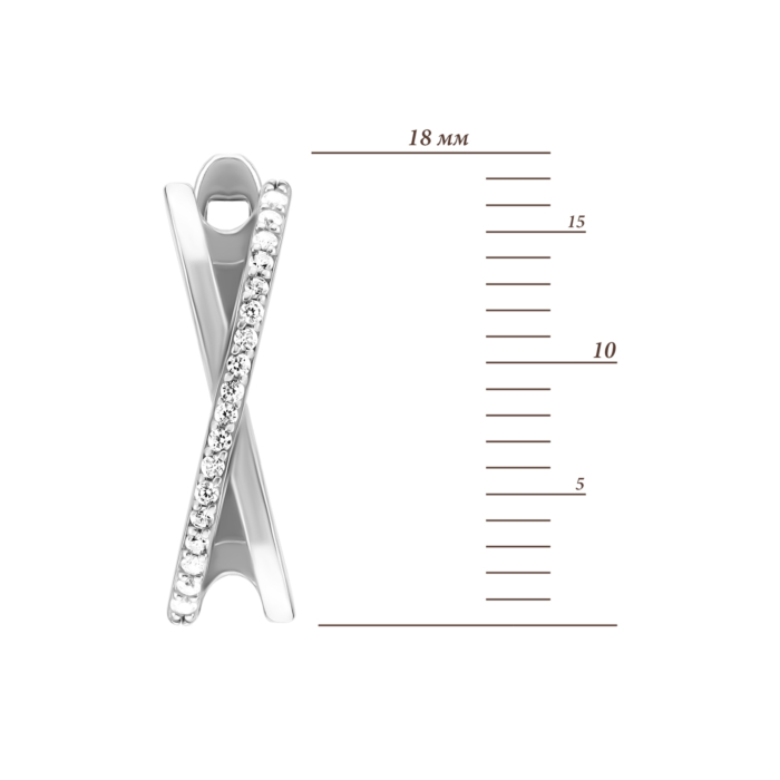 Срібні сережки з фіанітами. Артикул UG51373С.Rh