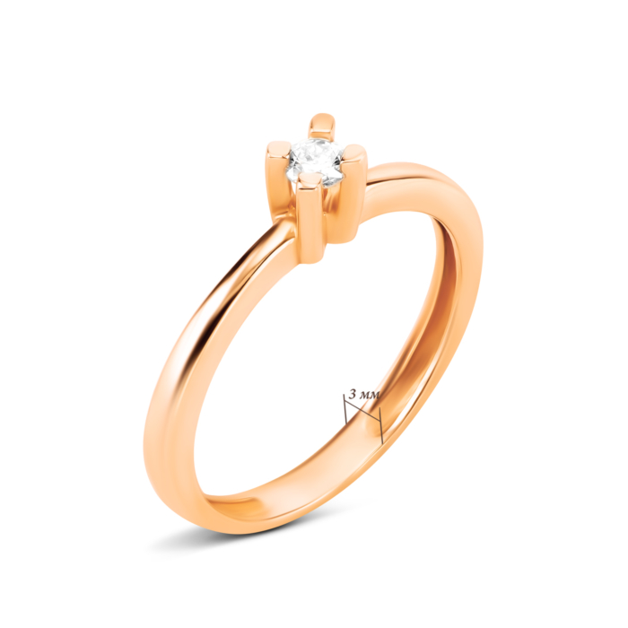 Золота каблучка з діамантом. Артикул UG5КВ1381.00100н