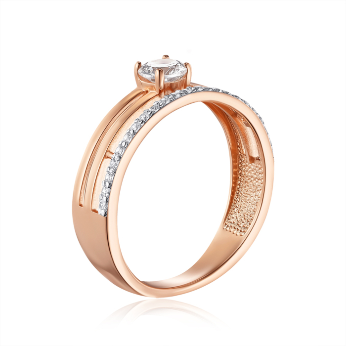 Золота каблучка з фіанітами. Артикул 13831/01/1/26