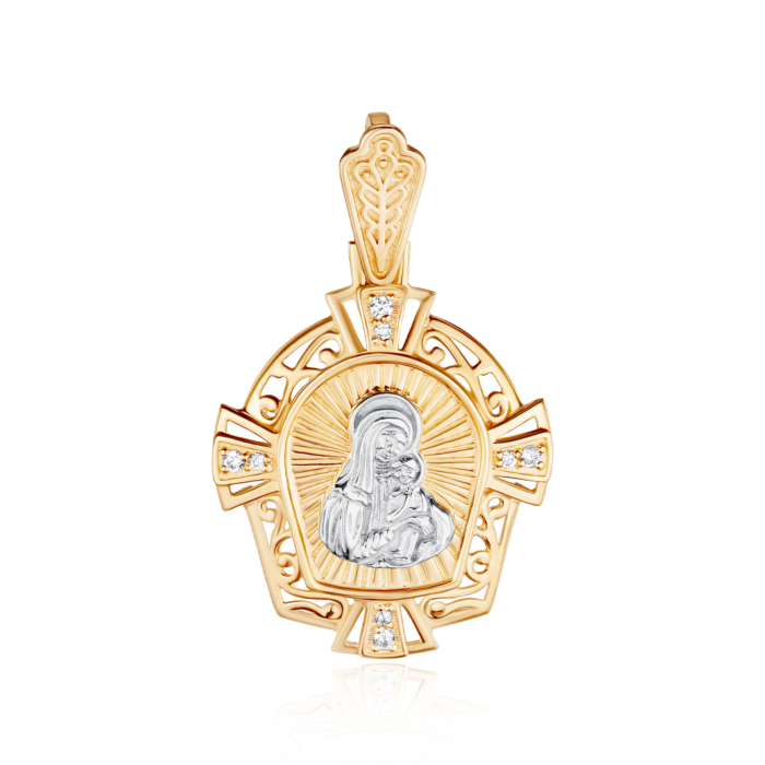 Золота підвіска-іконка Божої Матері «Казанська». Артикул 3931