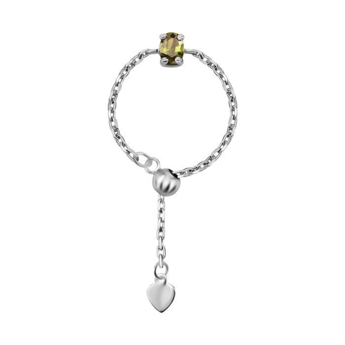 Безразмерное серебряное кольцо с фианитом. Артикул UG5к1403Rh