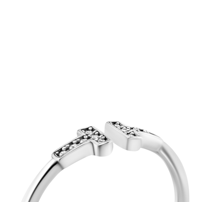 Срібна каблучка з фіанітами. Артикул UG51410К.Rh