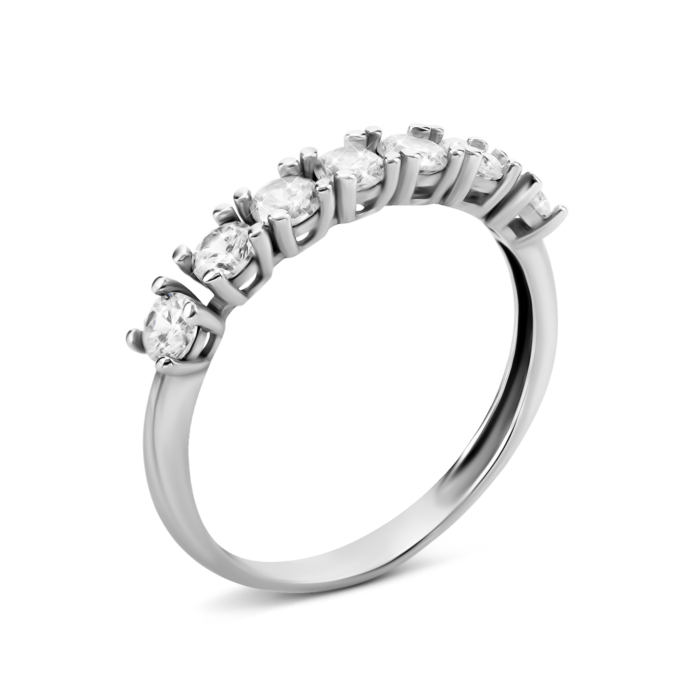 Серебряное кольцо с фианитами. Артикул UG51455К.Rh